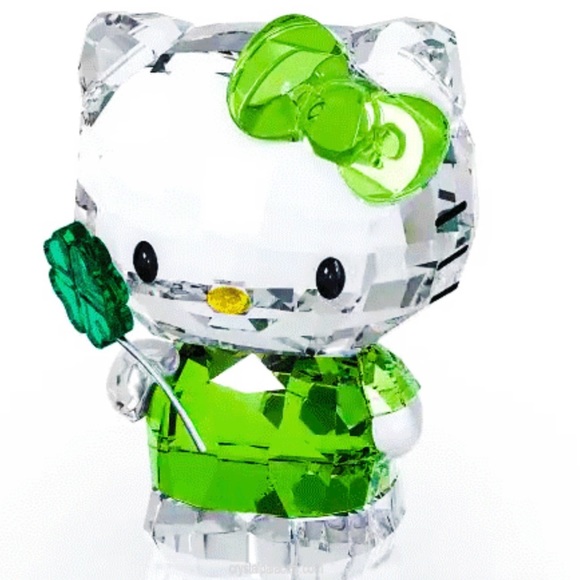 NIB Authentic Swarovski Hello Kitty Lucky Charm Clover Crystal Figurine #5004741 - Picture 2 of 8